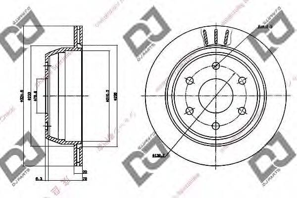 DJ PARTS BD1212 гальмівний диск