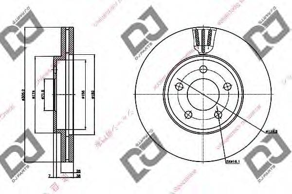 DJ PARTS BD1215 гальмівний диск