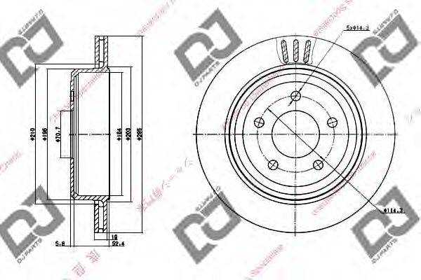 DJ PARTS BD1216 гальмівний диск
