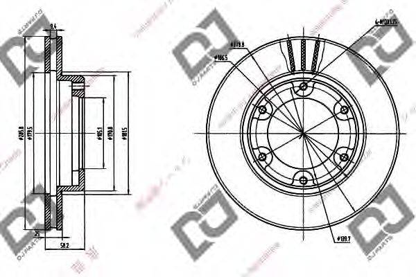 DJ PARTS BD1239 гальмівний диск