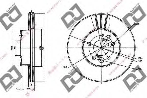DJ PARTS BD1244 гальмівний диск