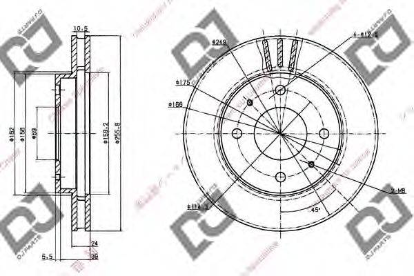 DJ PARTS BD1245 гальмівний диск