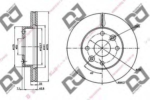 DJ PARTS BD1253 гальмівний диск