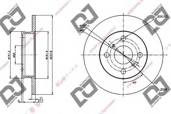 DJ PARTS BD1287 гальмівний диск