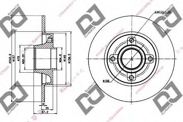 DJ PARTS BD1310 гальмівний диск