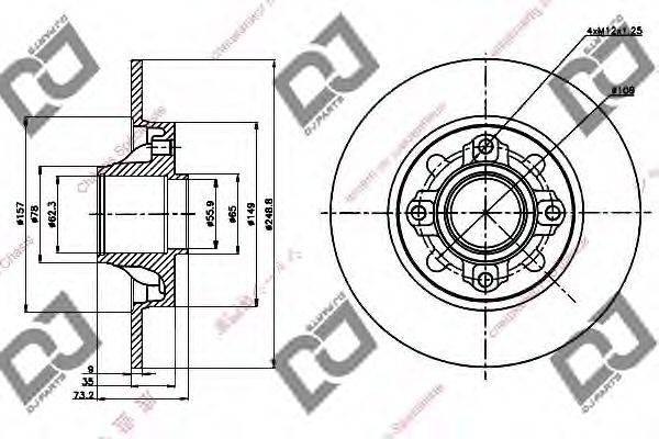 DJ PARTS BD1311 гальмівний диск