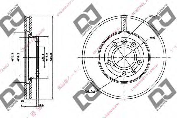 DJ PARTS BD1314 гальмівний диск