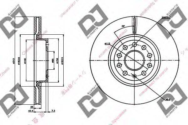 DJ PARTS BD1331 гальмівний диск