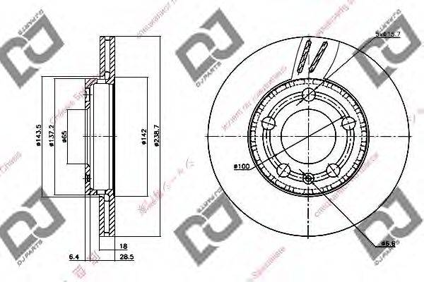 DJ PARTS BD1333 гальмівний диск