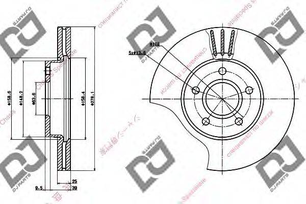 DJ PARTS BD1337 гальмівний диск