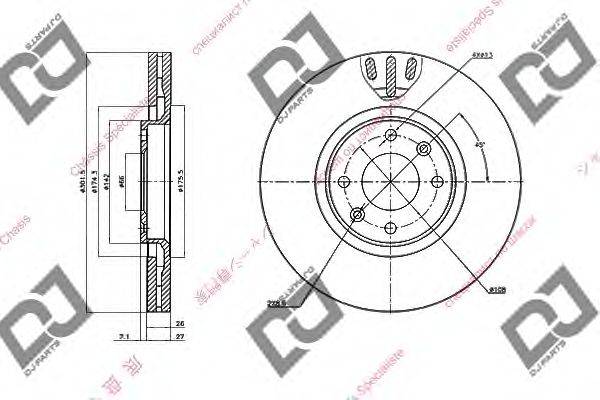 DJ PARTS BD1521 гальмівний диск
