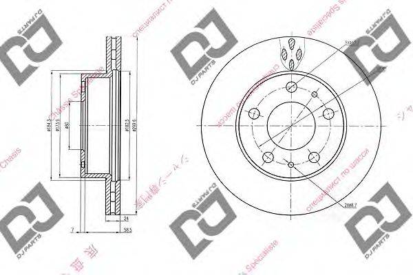 DJ PARTS BD1522 гальмівний диск
