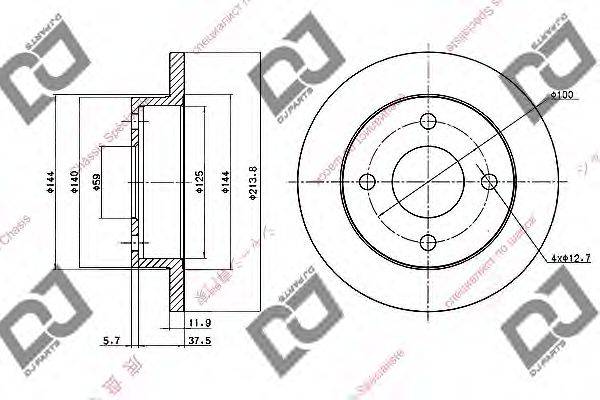 DJ PARTS BD1544 гальмівний диск