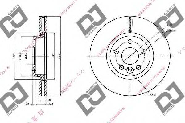 DJ PARTS BD1342 гальмівний диск