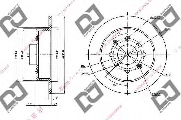 DJ PARTS BD1345 гальмівний диск