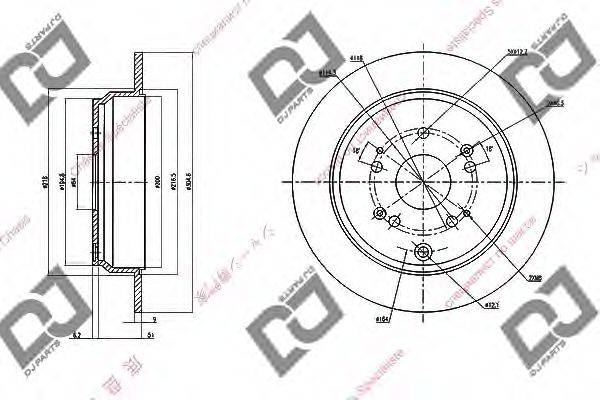 DJ PARTS BD1350 гальмівний диск