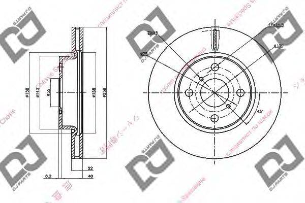 DJ PARTS BD1430 гальмівний диск