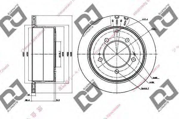 DJ PARTS BD1459 гальмівний диск