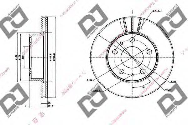 DJ PARTS BD1470 гальмівний диск