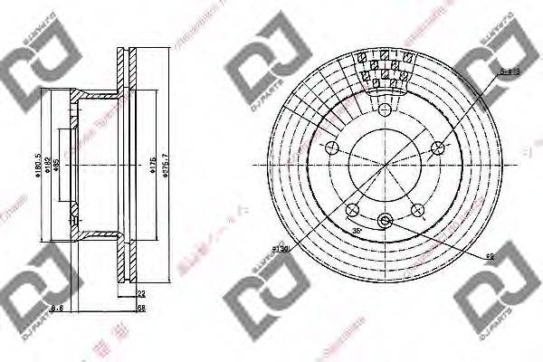 DJ PARTS BD1484 гальмівний диск