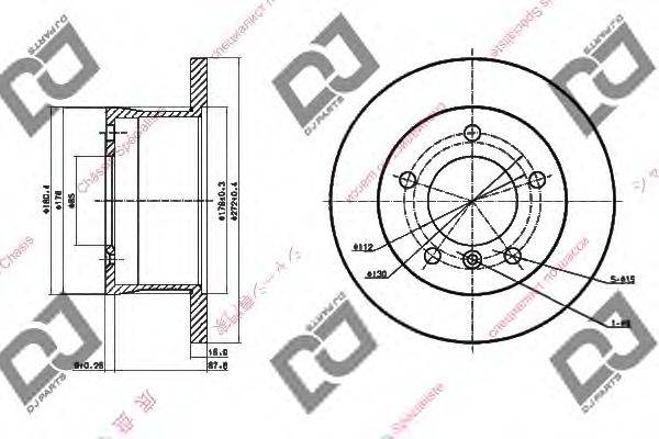 DJ PARTS BD1488 гальмівний диск