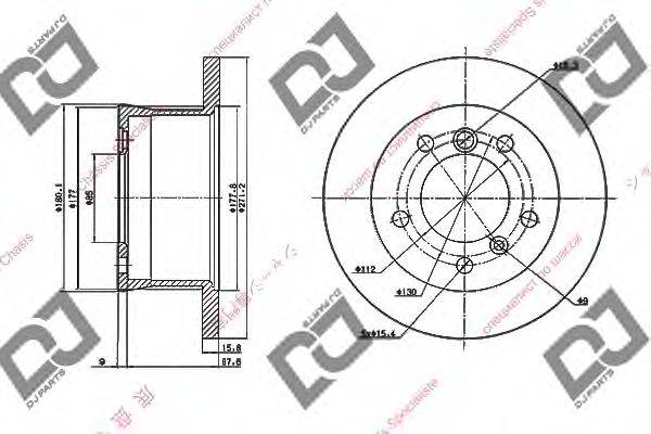 DJ PARTS BD1489 гальмівний диск