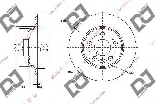 DJ PARTS BD1504 гальмівний диск