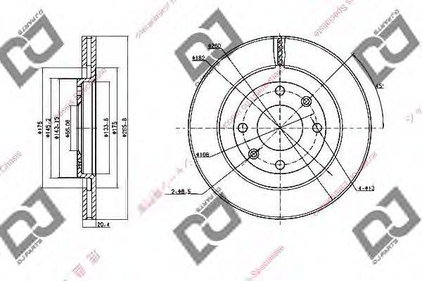 DJ PARTS BD1537 гальмівний диск