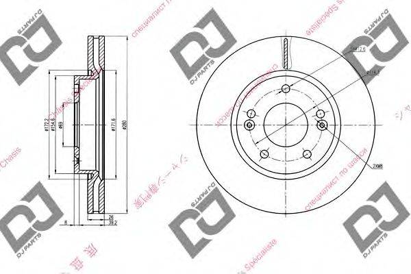 DJ PARTS BD1360 гальмівний диск