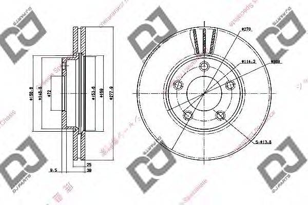 DJ PARTS BD1377 гальмівний диск