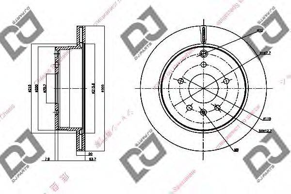 DJ PARTS BD1394 гальмівний диск