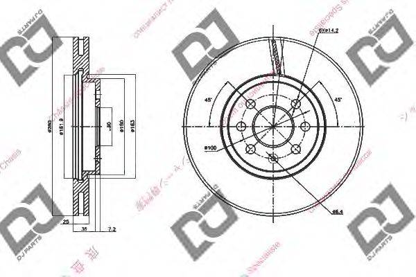 DJ PARTS BD1403 гальмівний диск