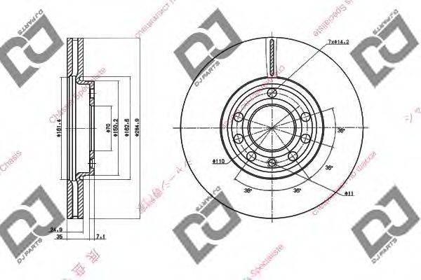 DJ PARTS BD1406 гальмівний диск