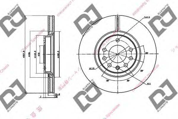DJ PARTS BD1408 гальмівний диск