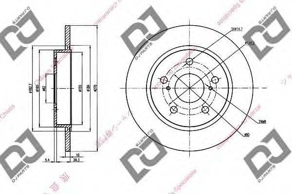 DJ PARTS BD1414 гальмівний диск