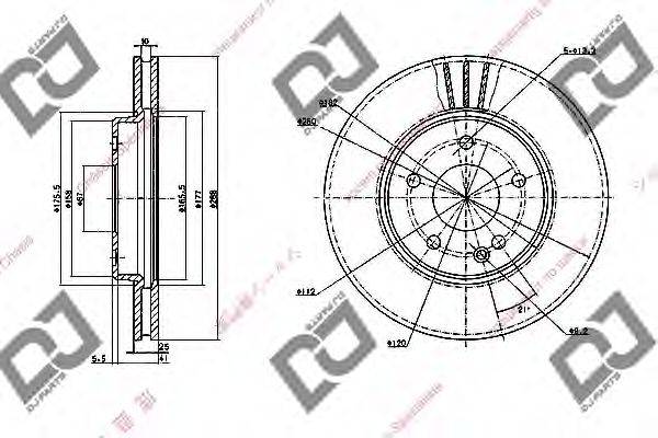 DJ PARTS BD1139 гальмівний диск