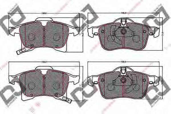 DJ PARTS BP2173 Комплект гальмівних колодок, дискове гальмо