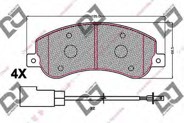DJ PARTS BP2183 Комплект гальмівних колодок, дискове гальмо