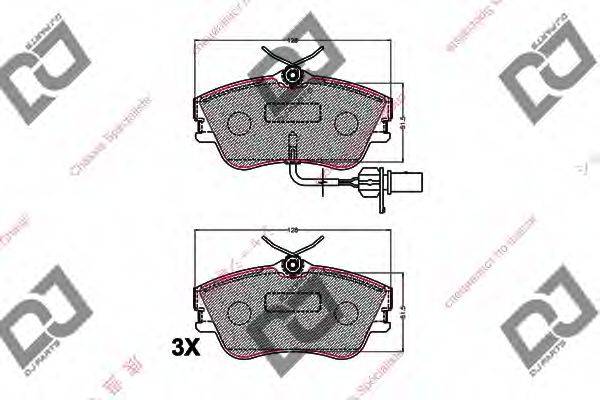 DJ PARTS BP2185 Комплект гальмівних колодок, дискове гальмо