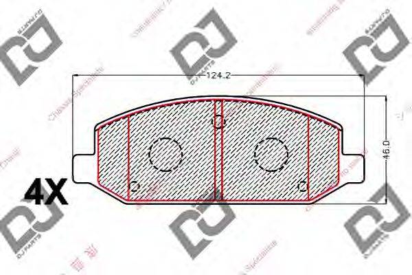 DJ PARTS BP2190 Комплект гальмівних колодок, дискове гальмо
