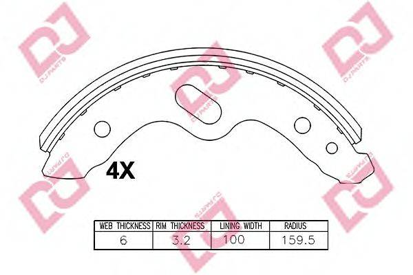 DJ PARTS BS1430 Комплект гальмівних колодок