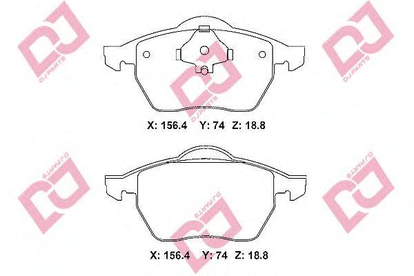 DJ PARTS BP2289 Комплект гальмівних колодок, дискове гальмо