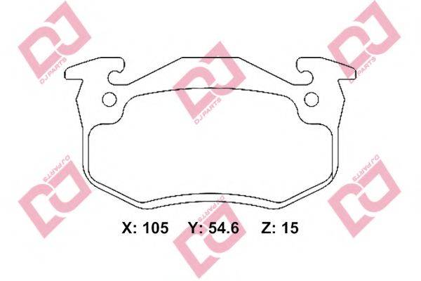 DJ PARTS BP2281 Комплект гальмівних колодок, дискове гальмо