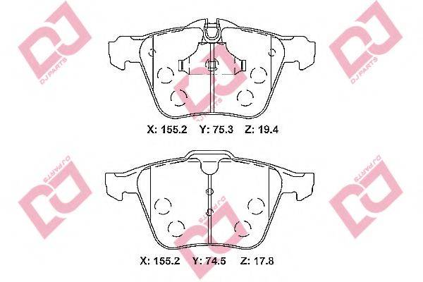 DJ PARTS BP2299 Комплект гальмівних колодок, дискове гальмо