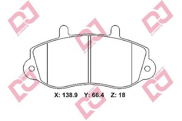 DJ PARTS BP2310 Комплект гальмівних колодок, дискове гальмо
