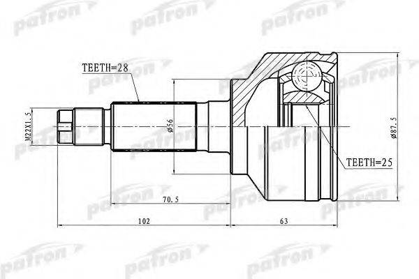 SERCORE 21720 Шарнір, приводний вал