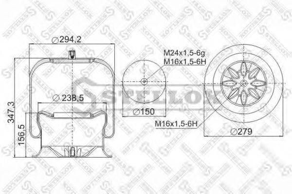 STELLOX 9519 Кожух пневматичної ресори