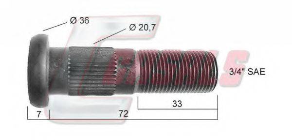CASALS 21458 Болт кріплення колеса