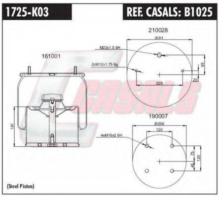 CASALS B1025 Кожух пневматичної ресори