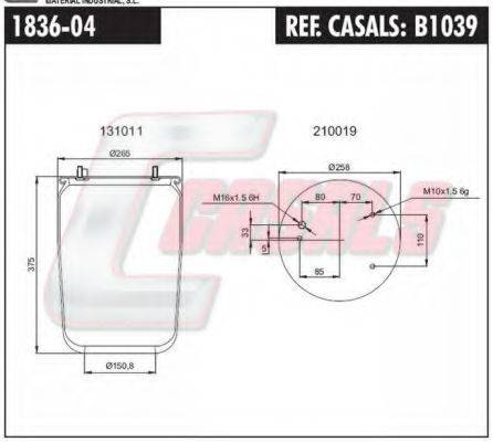 CASALS B1039 Кожух пневматичної ресори